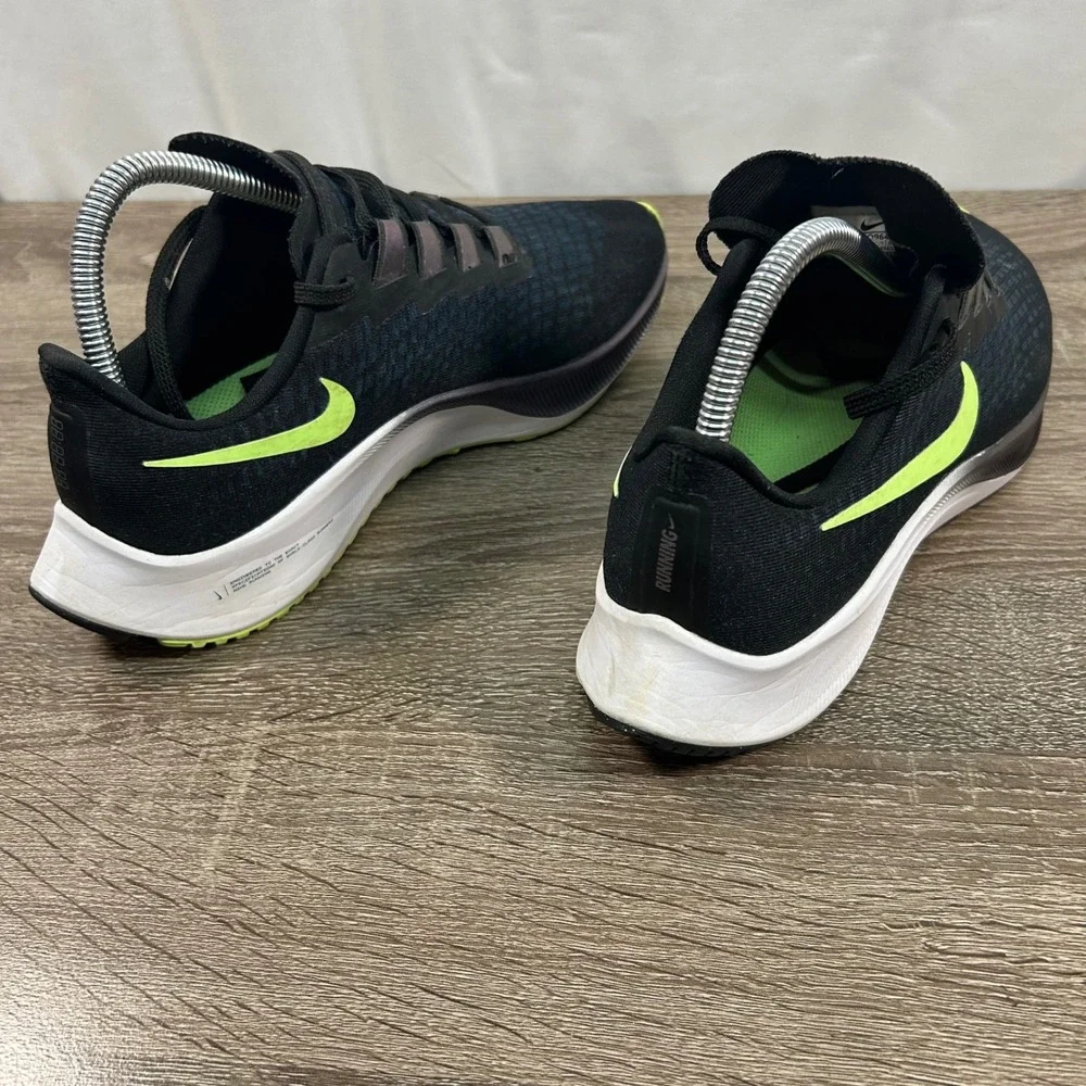 Nike Air Zoom Pegasus 37 Mens 7 Black Blue Lime Green Running Shoes BQ9646-001‎